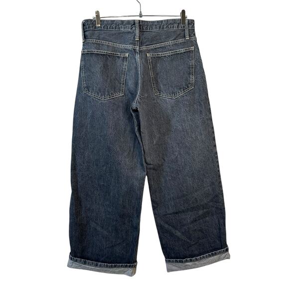 Zara TRF Womens Baggy Wide Leg Relaxed Fit Jeans Cuffed Gray Size US 8 Y2K Style - Picture 2 of 13